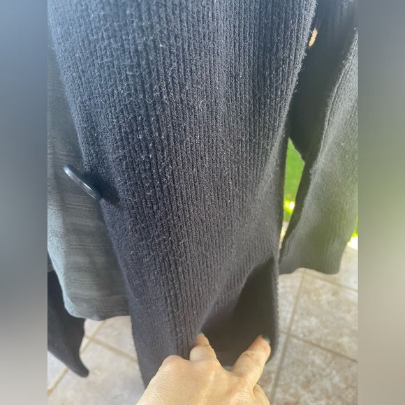 Free People Unisex Oversize Thick Cotton Ribbed Single Button Black Cardigan S P - Picture 7 of 16